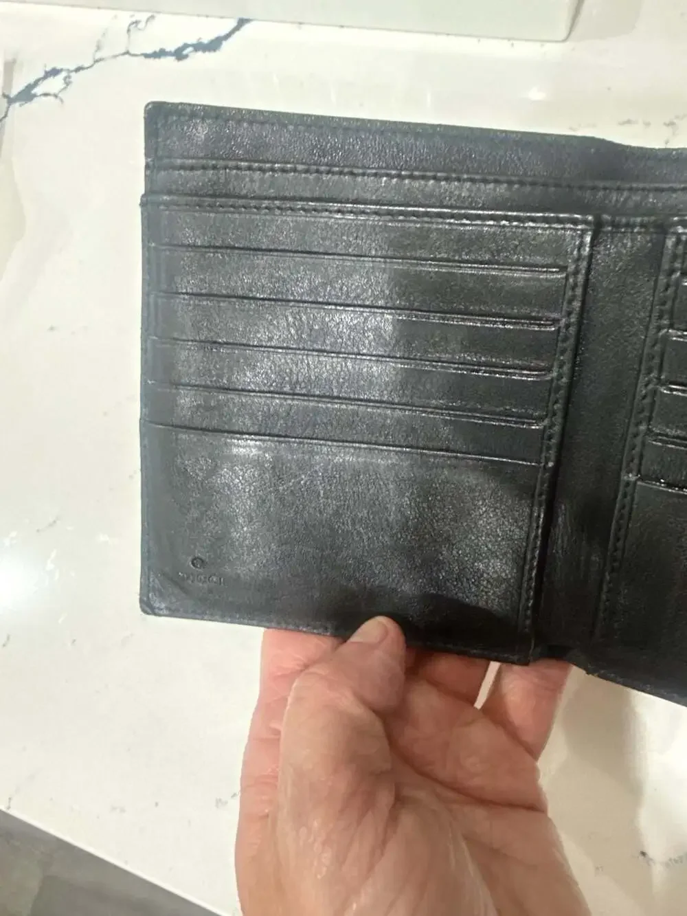 Gucci Vintage Black Leather Web Stripe French Purse Wallet with Studded Strap - Picture 9 of 11